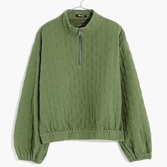 Madewell Diamond Jacquard Half-Zip Pullover Sweater / Jacket / Top - Picture 2 of 3